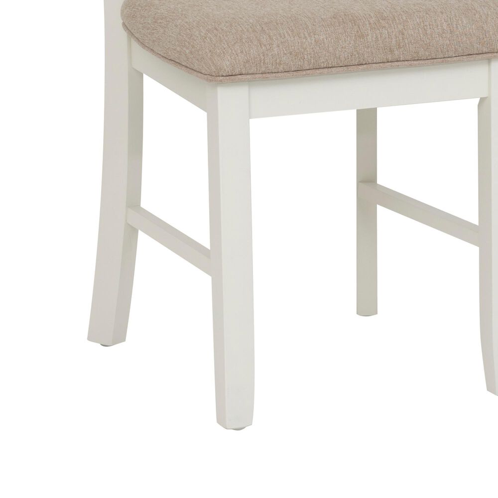 Linon Home Decor Jane Side Chair with Light Tan Cushion in Vanilla White, , large