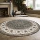 Radici USA Pisa 3743 Light Green 5"3" Round Area Rug, , large