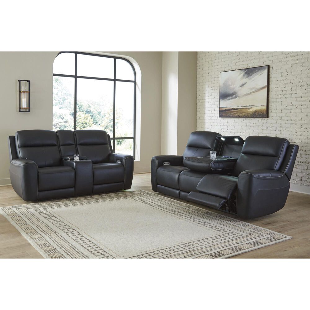 Ashley 5Z-Comfort Power Reclining Loveseat Console in Onyx, , large