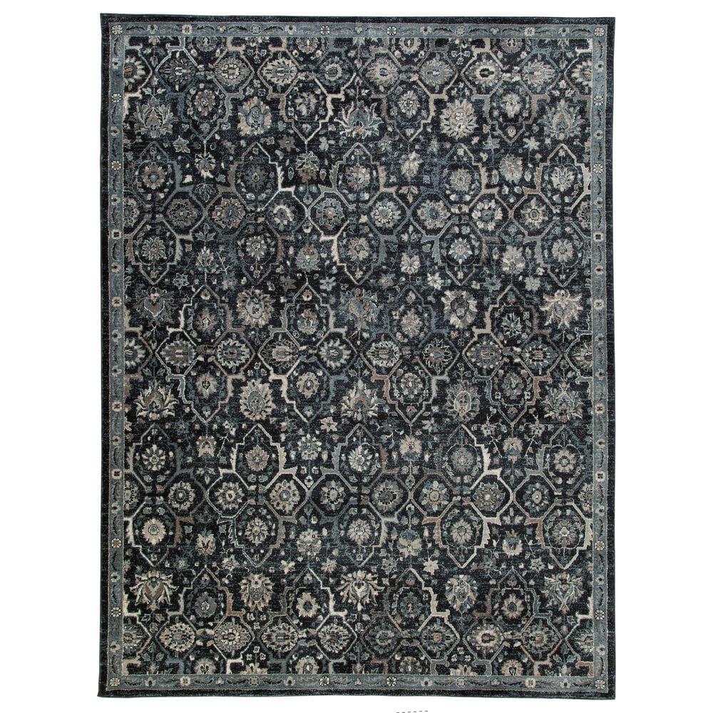 Ashley Hilcott 7"10" x 10"6" Blue, Cream and Brown Area Rug, , large