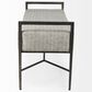 Mercana Charlotte Bench with Gray Herringbone Fabric Cushion Seat in Antique Nickel, , large