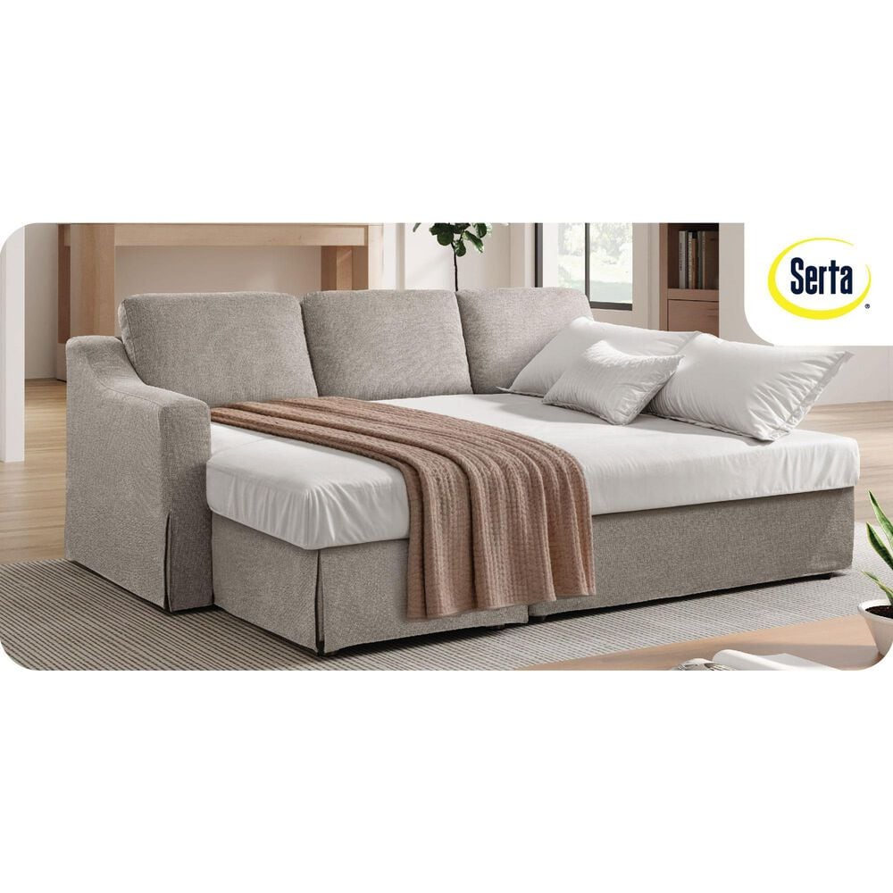 Lifestyle Solutions Haddington Stationary Convertible Sofa with Chaise in Linen, , large
