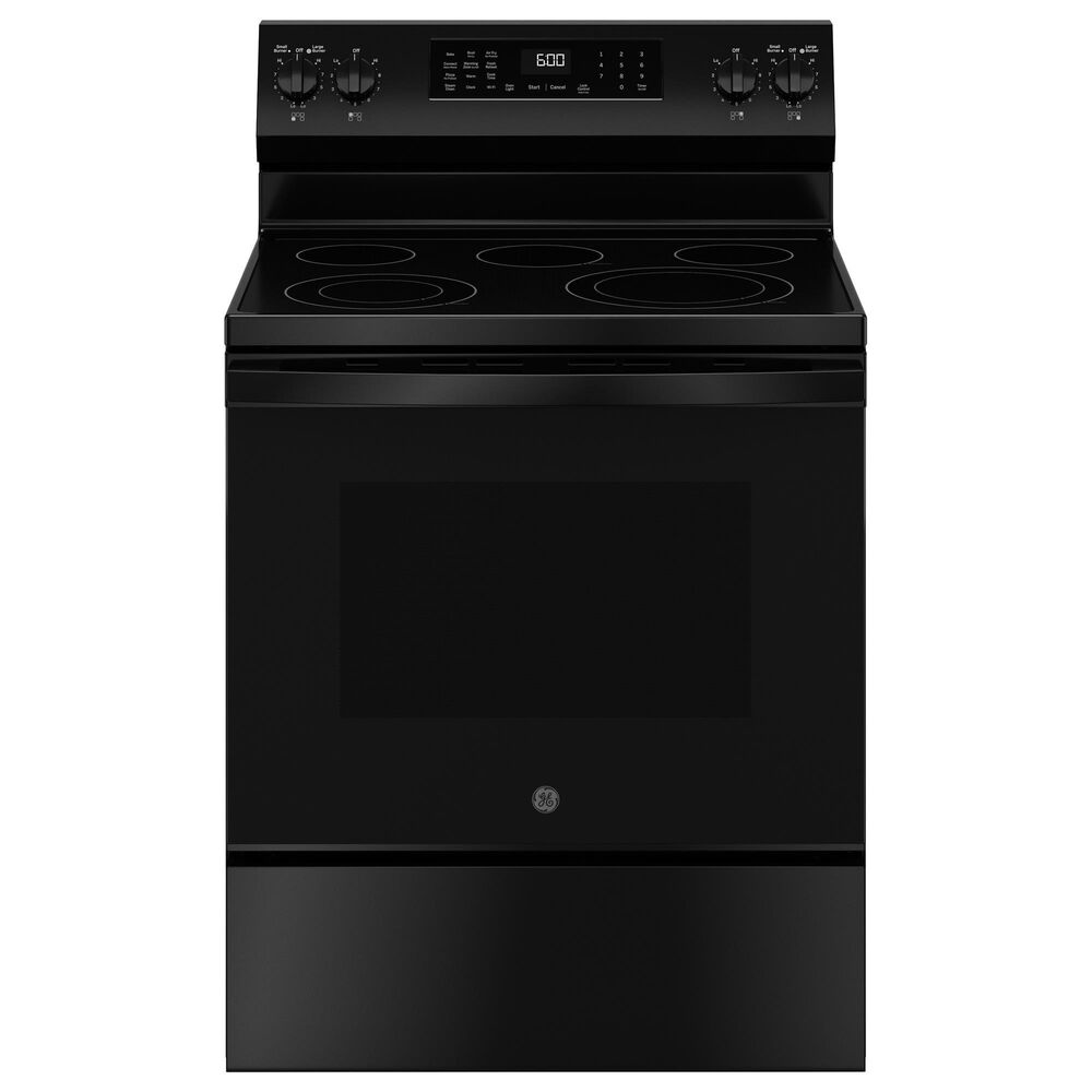 GE Appliances 30" Freestanding Electric Range with Convection in Black, , large