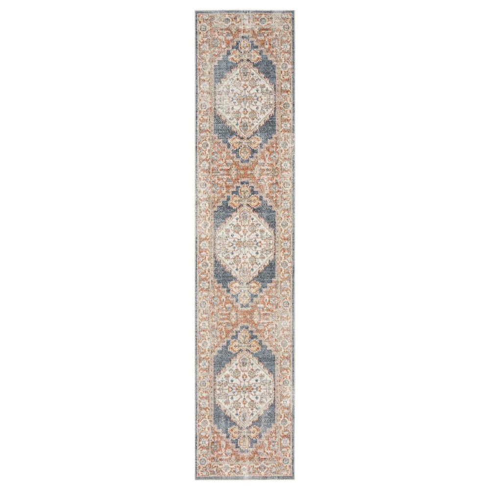 Nourison Astra Machine Washable ASW11 2"2" x 10" Denim and Multicolor Runner, , large