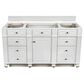 James Martin Vanities Bristol 60" Single Bathroom Vanity in Bright White with 3 cm Victorian Silver Quartz Top and Rectangular Sink, , large