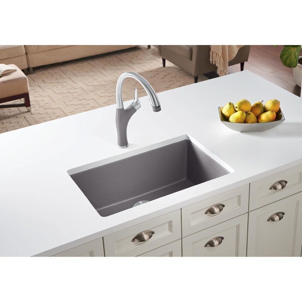 Blanco Precis 27&quot; Single Bowl Kitchen Sink in Cinder, , large