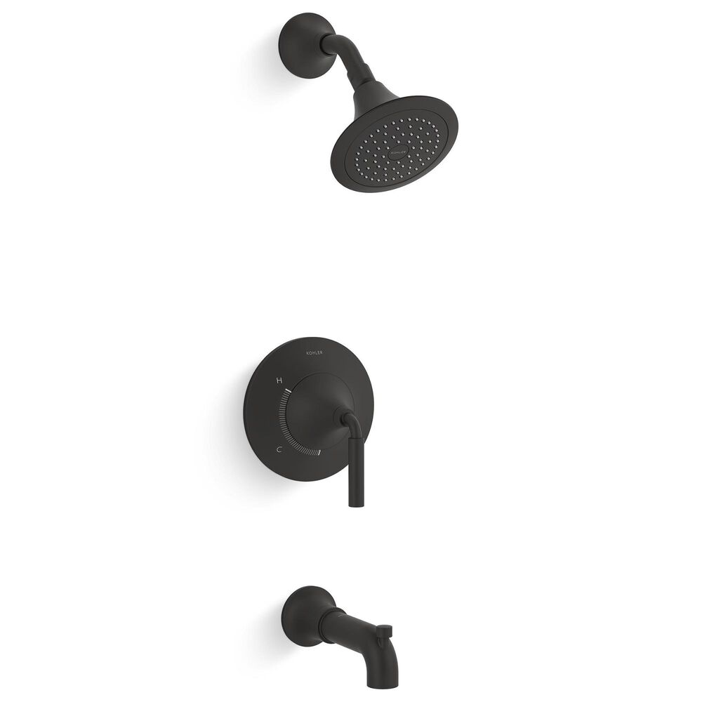 Kohler Tone Rite-Temp Bath and Shower Faucet Trim Kit in Matte Black, , large