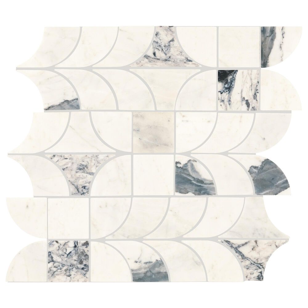 Dal-Tile Gamma Illusive 14"" X 16"" PATCHWORK Natural Stone Mosaic Sheet, , large