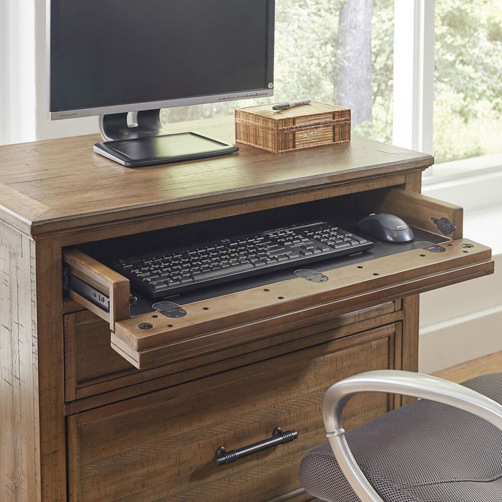 Riva Ridge Hensley 3-Piece Executive Desk with Door Bookcase and Combo File Set in Honey, , large