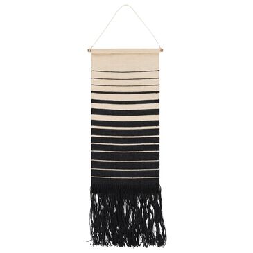 Surya Kamal Wall Hanging in Black and Cream, , large