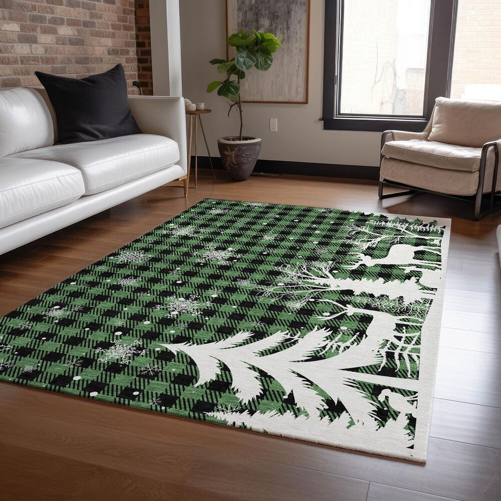 Dalyn Rug Company Wonderland WN32 5&#39; x 7&#39;6&quot; Green Indoor/Outdoor Area Rug, , large