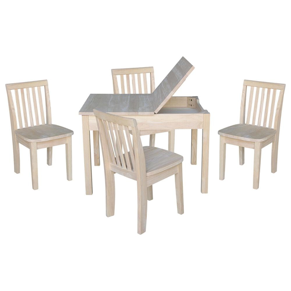 International Concepts Mission 5 Piece Juvenile Storage Table Set in Unfinished, , large