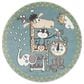 Safavieh Carousel CRK185 5"3" Round Ivory and Blue Kids  Area Rug, , large