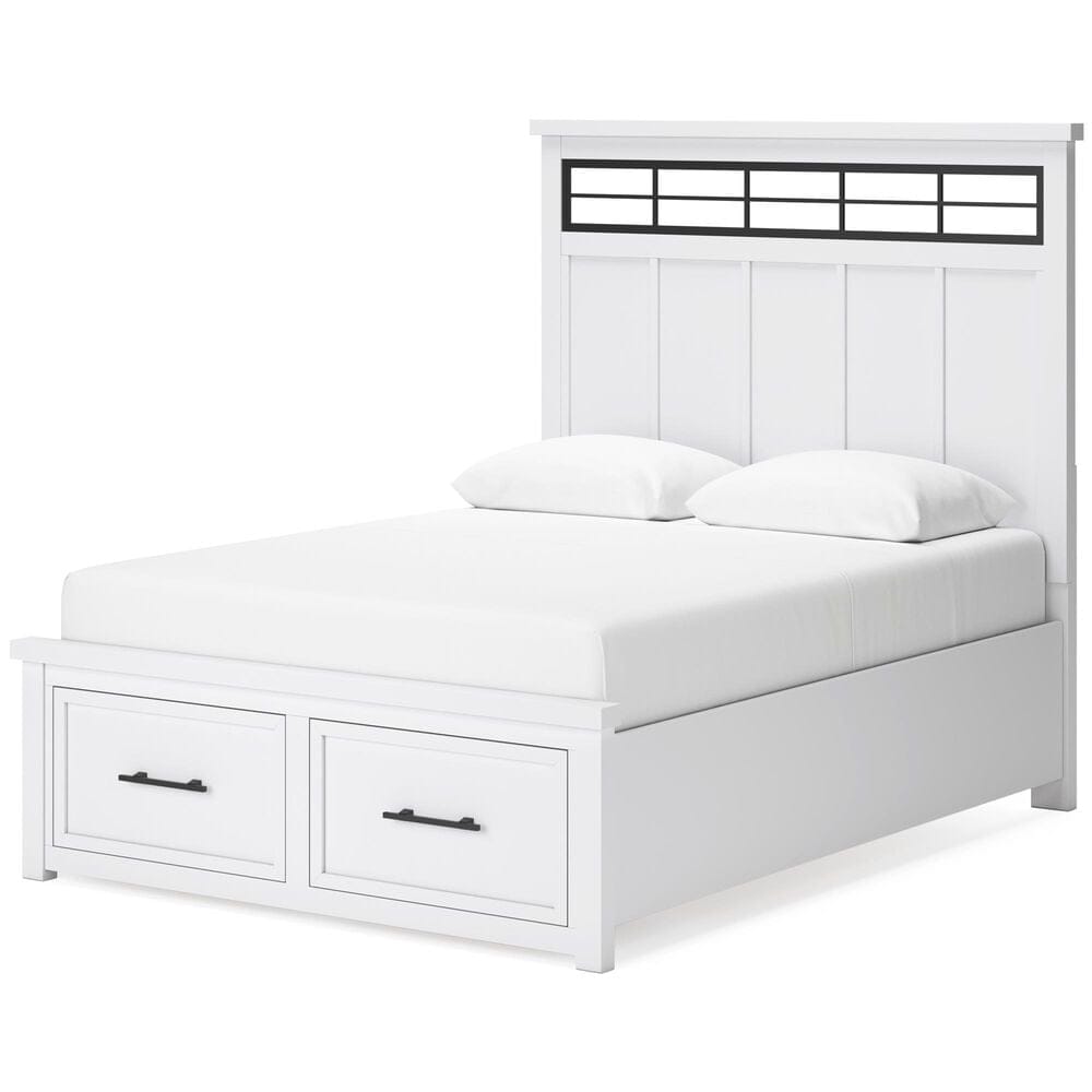 Ashley Ashbryn Queen Storage Bed in White and Natural, , large