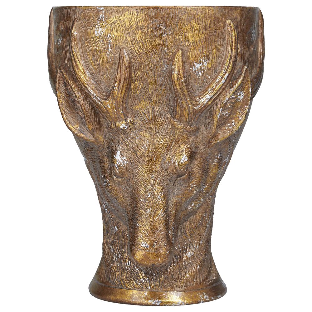 Deer Planter in Distressed Bronze, , large