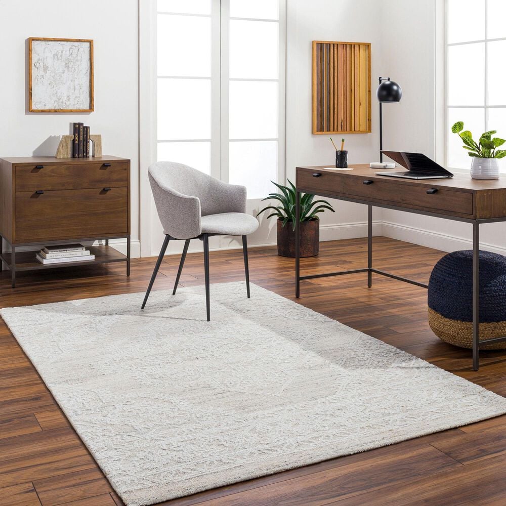 Surya Piazza PZZ-2300 6&#39; x 9&#39; White, Light Gray Area Rug, , large