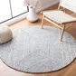 Safavieh Micro-Loop MLP173M 5" Round Light Blue and Ivory Area Rug, , large
