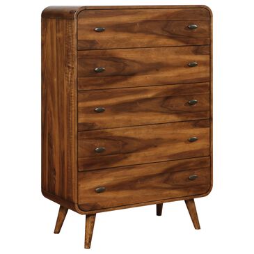 Pacific Landing Robyn 5 Drawer Chest in Dark Walnut, , large