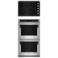 Kitchenaid 2-Piece Kitchen Package with PrintShield Stainless Steel 30" Double Wall Oven and Black 30" Electric Cooktop, , large