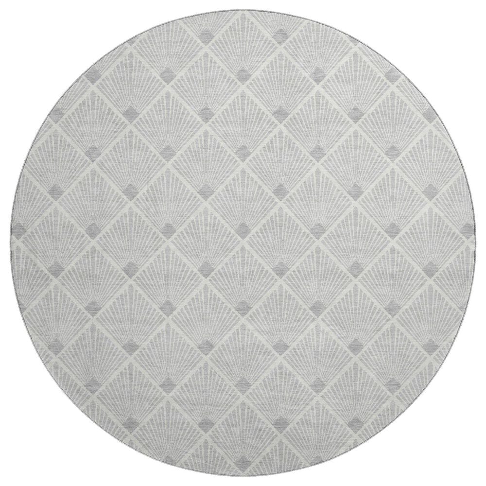Dalyn Rug Company The Reserve TR9 Silver 8" Round Indoor/Outdoor Area Rug, , large