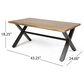 Hearth and Haven Outdoor Coffee Table with Metal X-Frame Base in Brown and Black, , large
