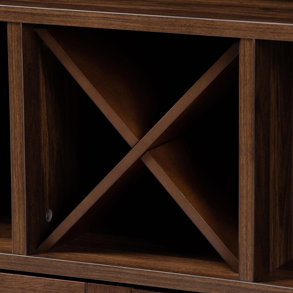 Baxton Studio Carrie Wine Storage Cabinet in Walnut, , large