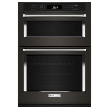 KitchenAid 27" Electric Microwave Wall Oven Combo with Air Fry Mode in Black Stainless Steel, , large