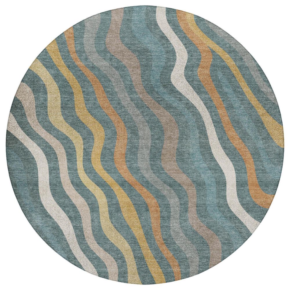 Dalyn Rug Company Kenner Teal 8" Round Area Rug, , large