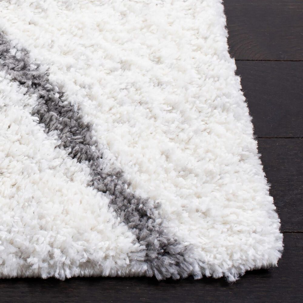 Safavieh August Shag AUG582A 2&#39;2&quot; x 9&#39; Ivory and Grey Runner, , large