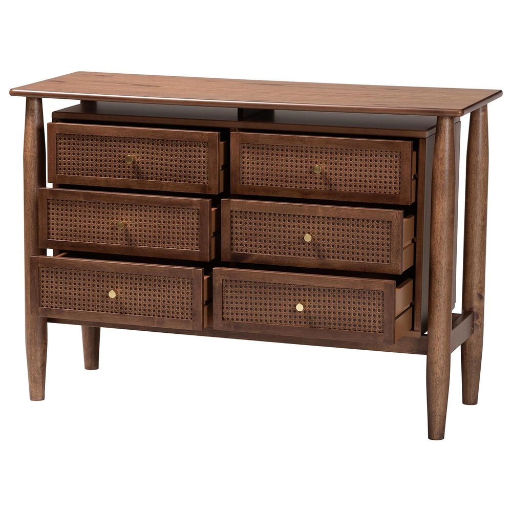 Baxton Studio Alyssa 6-Drawer Dresser in Walnut Brown, , large