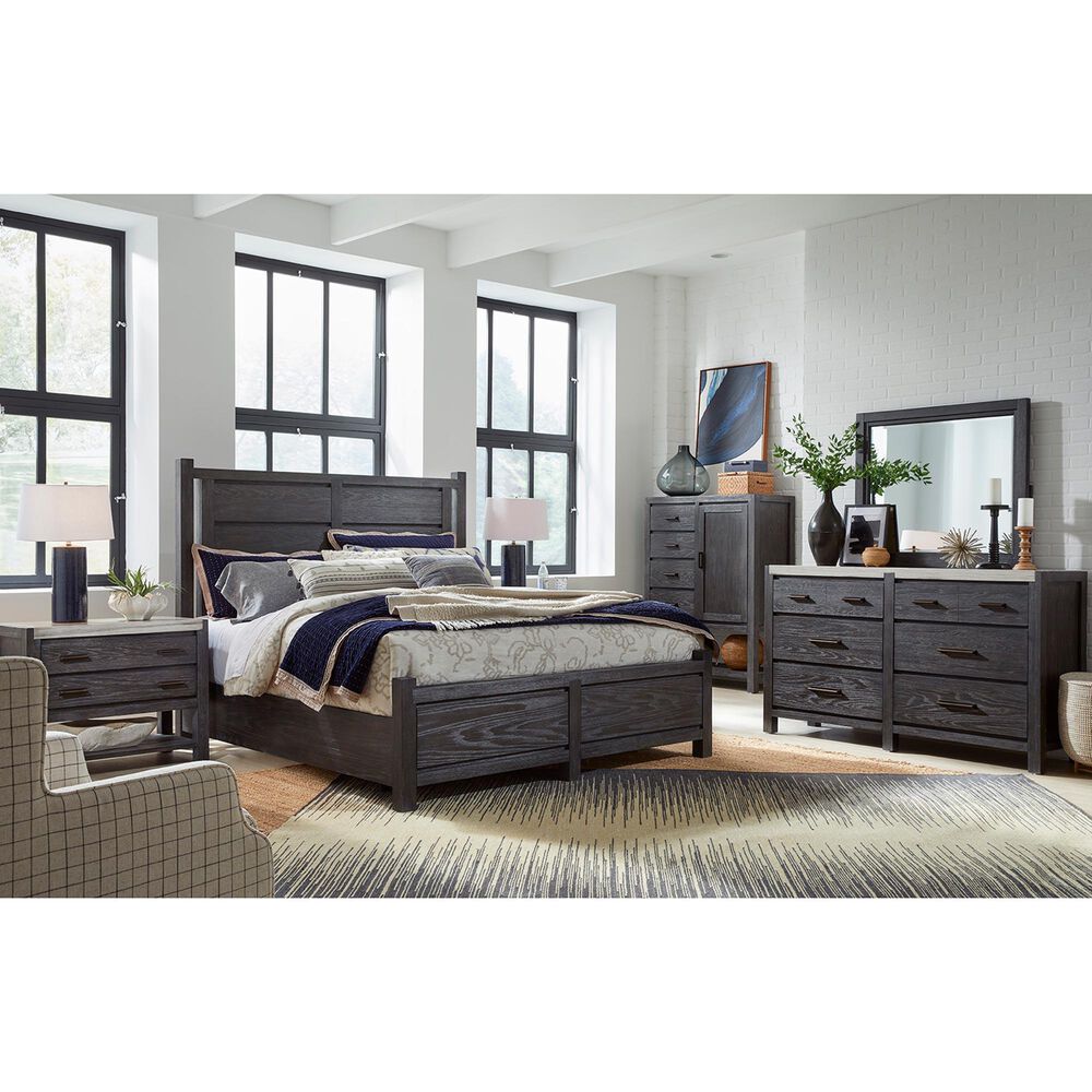 Nicolette Home Plum Creek King Panel Bed in Ravenwood Black, , large