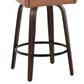 LumiSource Hannah Swivel Counter Stool with Camel Faux Leather Upholstery in Walnut and Black (Set of 2), , large