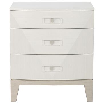 Bernhardt Axiom 3 Drawer Nightstand in Linear White and Linear Gray, , large