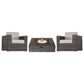 Hearth and Haven 3-piece Outdoor Wicker Conversation Set with Round Square Fire Pit Table in Gray, , large