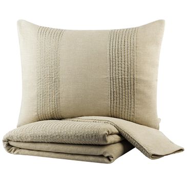 Surya Upton 3-Piece King Duvet Set in Taupe and Metallic Silver, , large