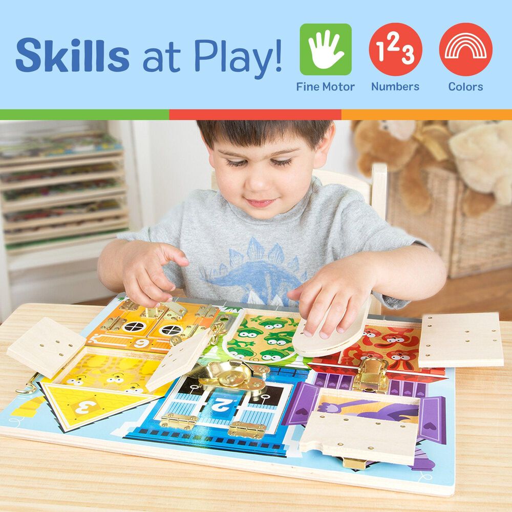 Melissa &amp; Doug Latches Wooden Activity Board, , large