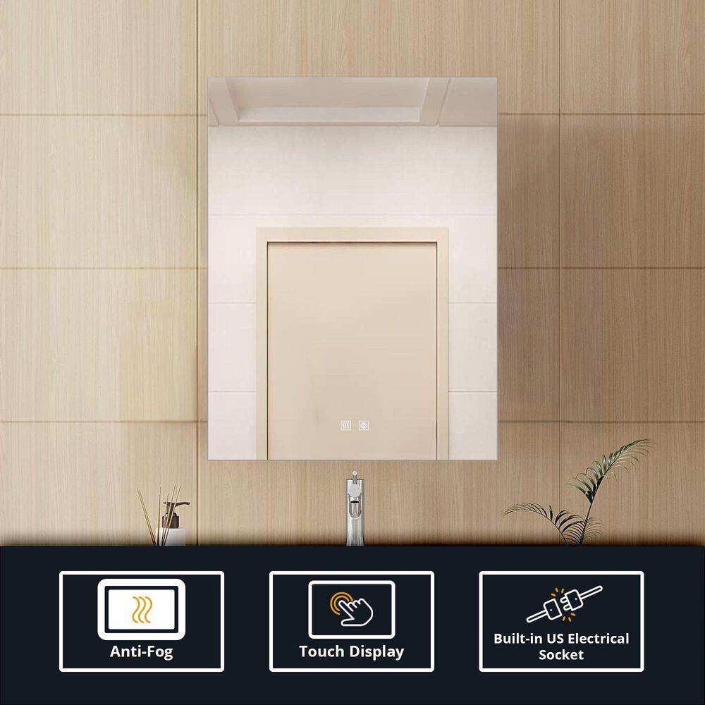 Lexora Home Vellum 30" x 28" LED Vanity Mirror, , large