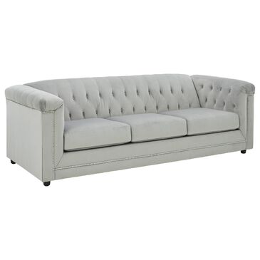 Signature Design by Ashley Josanna Stationary Sofa in Gray Velvet, , large