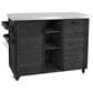 HOMLUX 78.3" Outdoor Kitchen Island with Foldable Grill Table in Black and Stainless Steel, , large