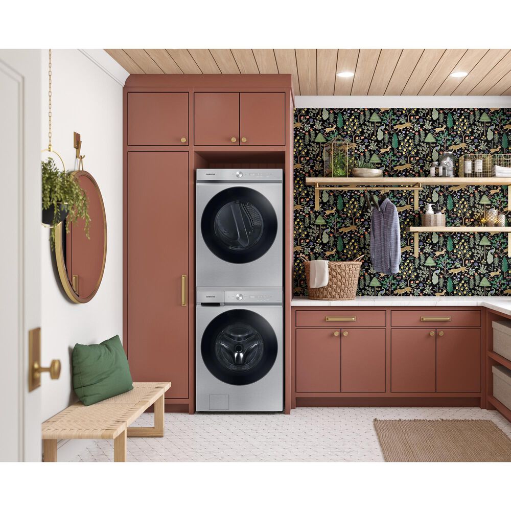 Samsung Bespoke 7.6 Cu. Ft. Front Load Electric Dryer with AI Optimal Dry and Super Speed Dry in Silver Steel, , large