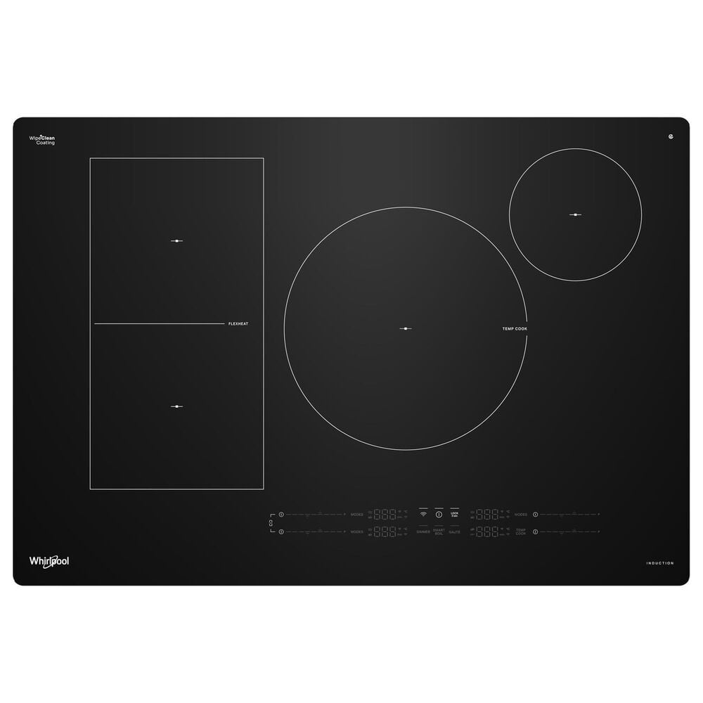 Whirlpool 30" Intelligent Induction Cooktop with Temp Cook Technology and WipeClean Coating in Black, , large