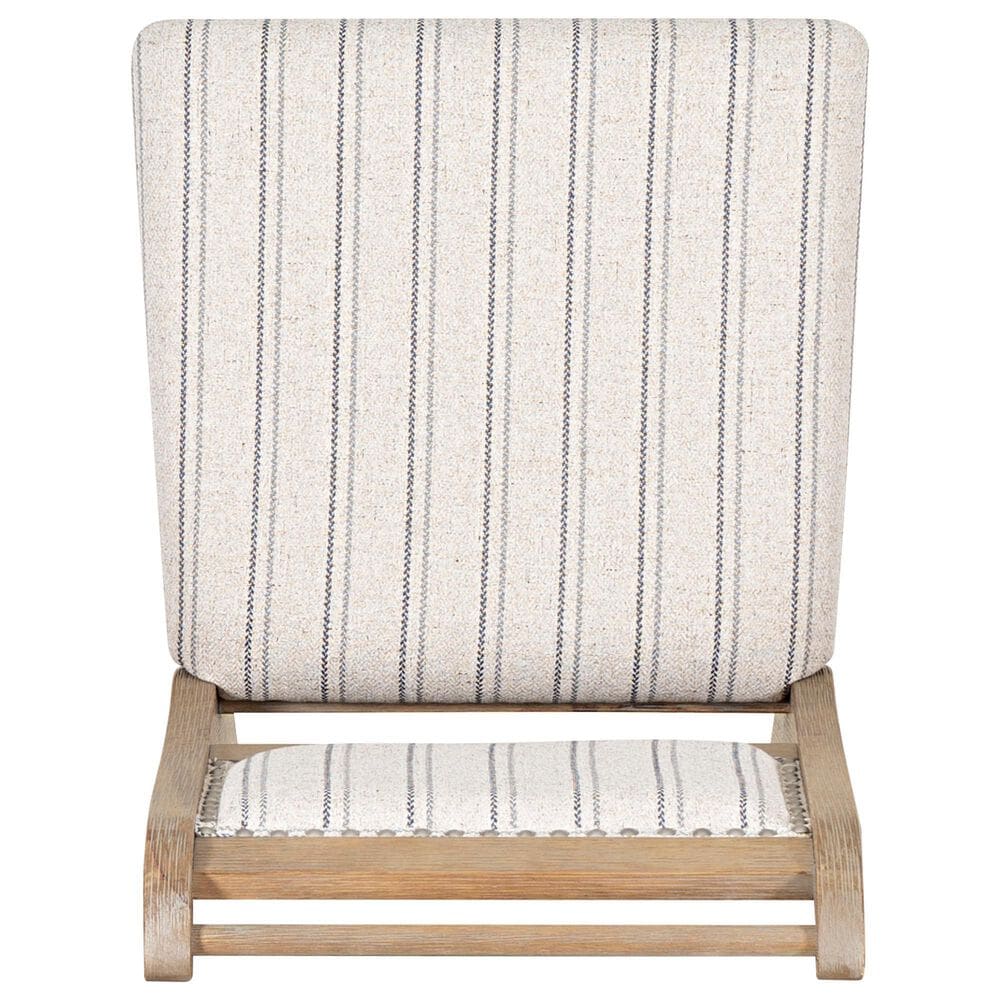Linon Home Decor Emerson Side Chair with Beige Striped Upholstery in Grey Wash, , large