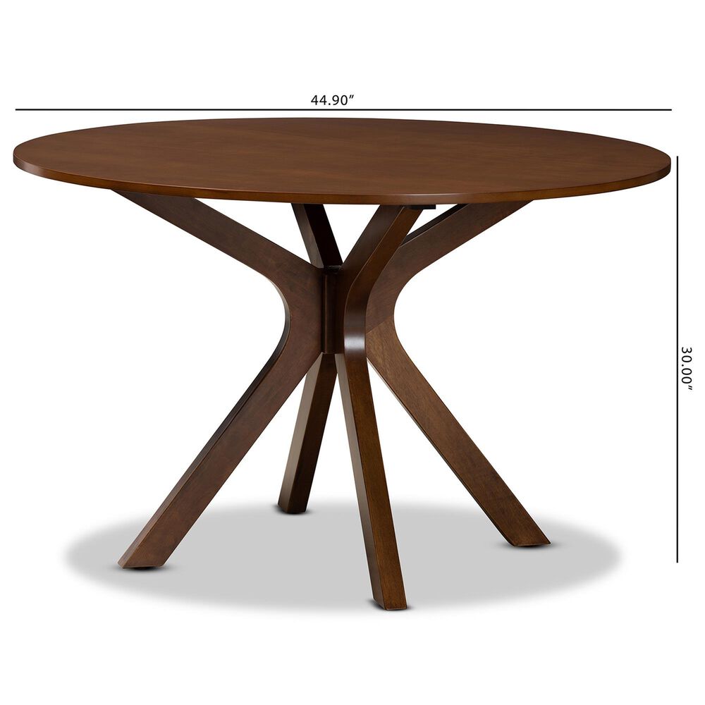 Baxton Studio Kenji 45" Dining Table in Walnut Brown - Table Only, , large