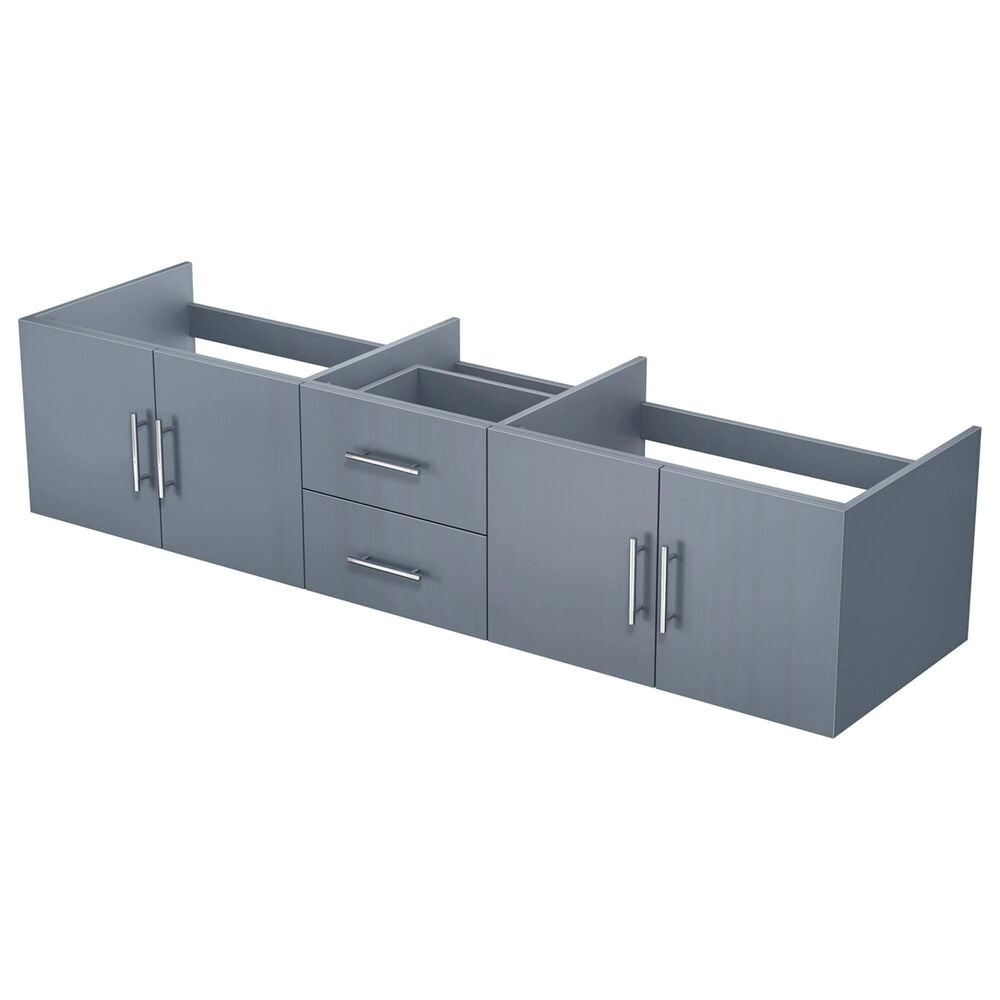 Lexora Home Geneva 80&quot; Double Bathroom Vanity in Dark Grey with 2 cm White Carrara Marble Top and Rectangular Sinks, , large