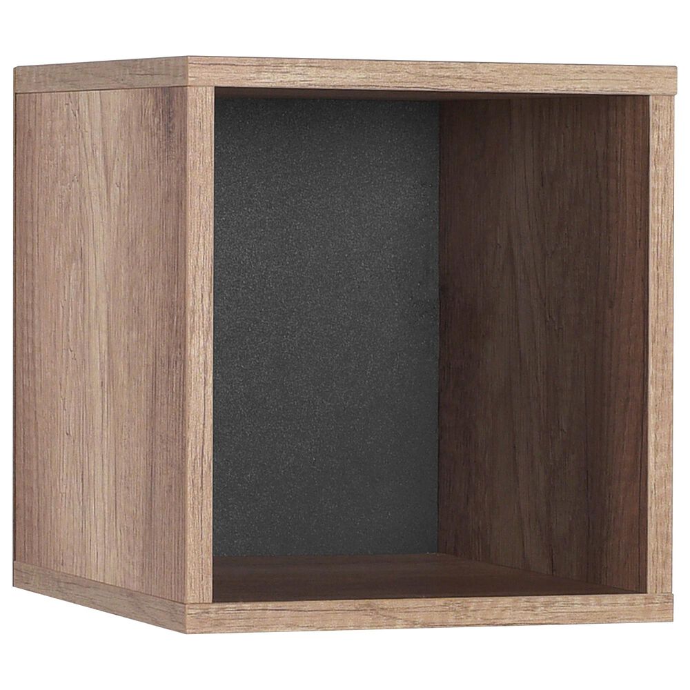 Regency Global Sourcing Niche Lux Cube Wall Shelf in Weathered Oak, , large