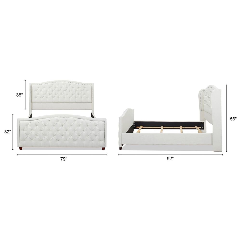 Jennifer Taylor Home Marcella King Upholstered Bed in Antique White