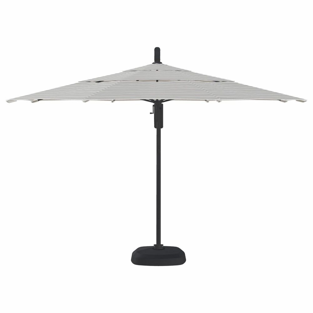 Garden Party Starlux AKZ Plus 11" Octagon Cantilever Umbrella with Black Base in Richmond Stone Stripe, , large