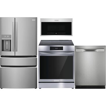 Frigidaire Gallery 4 PC Kitchen Package with 26.3 Cu. Ft. Standard-Depth 4-Door French Door Refrigerator, 30" Induction Range with Total Convection, 1.9 Cu Ft Over the Range Microwave with Air Fry, and 24" Built-In Pocket Handle Dishwasher with CleanBoost, , large
