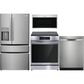 Frigidaire Gallery 4 PC Kitchen Package with 26.3 Cu. Ft. Standard-Depth 4-Door French Door Refrigerator, 30" Induction Range with Total Convection, 1.9 Cu Ft Over the Range Microwave with Air Fry, and 24" Built-In Pocket Handle Dishwasher with CleanBoost, , large