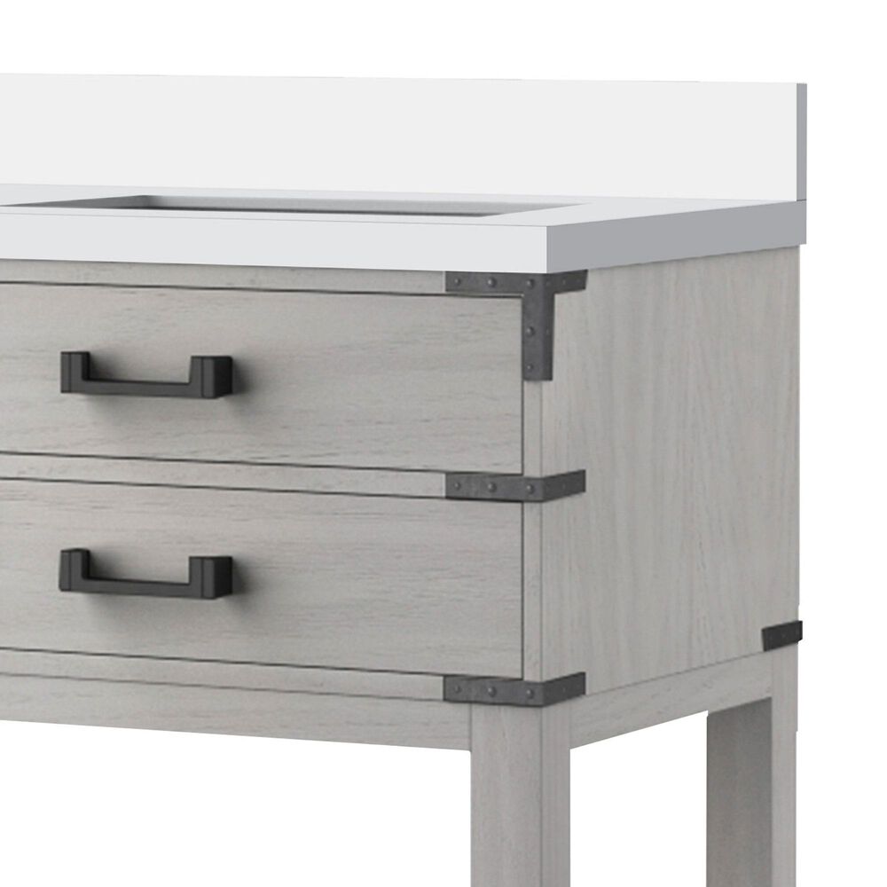 Lexora Home Norwalk 72&quot; Double Bathroom Vanity in White Oak with White Cultured Marble Top  and Rectangle Sink, , large